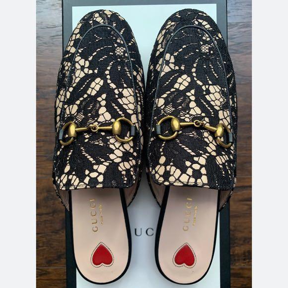 Gucci princetown lace mule clearance