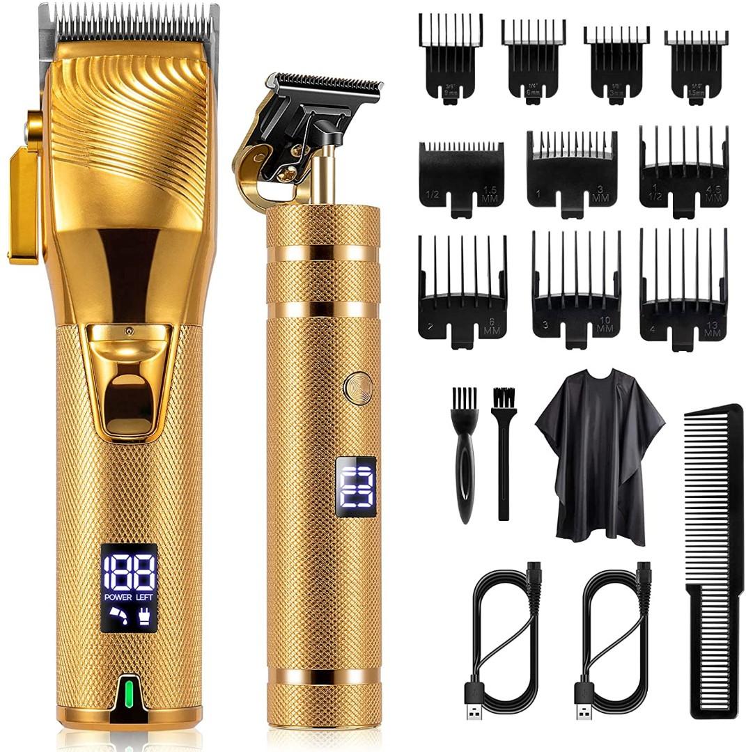 HIENA Professional Hair Clippers for Men,Beard Trimmer Zero Gapped Cordless Rechargeable Electric Haircut Trimmer,LCD Display,T Blade Trimmers,Hair an