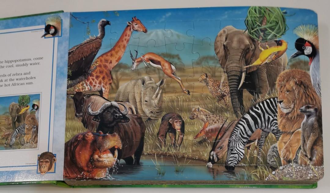 Hardcover. ANIMALS OF THE WORLD. Jigsaw Book. With six 48piece jigsaws