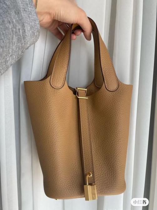 Hermès Picotin 18 in Biscuit with GHW, Luxury, Bags & Wallets on Carousell