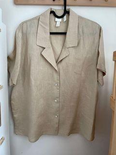 HnM linen shirt beige top casual