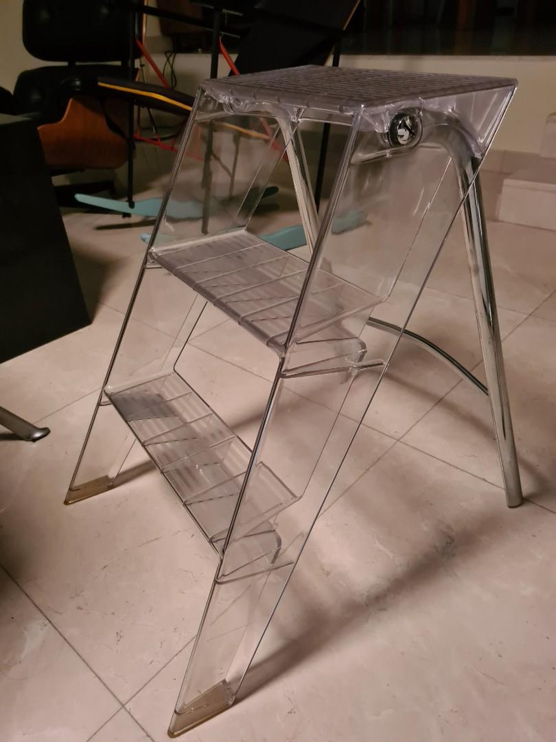 Kartell upper step ladder, clear, Furniture & Home Living, Home Decor
