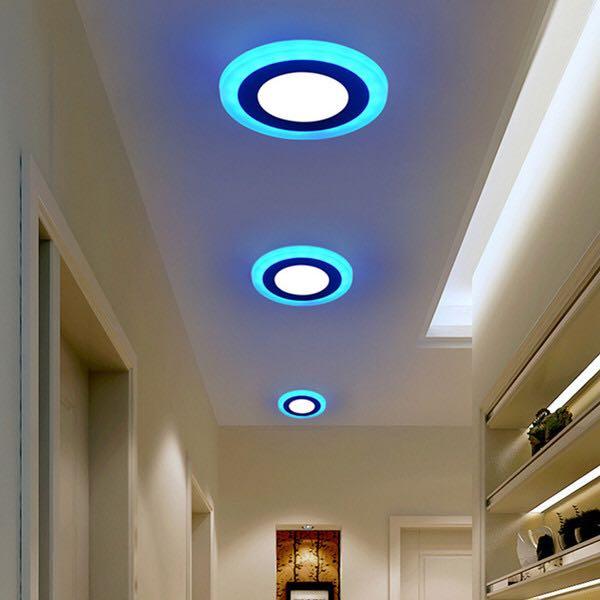 Led Panel Lights Double Color (Blue&White), Furniture & Home Living ...