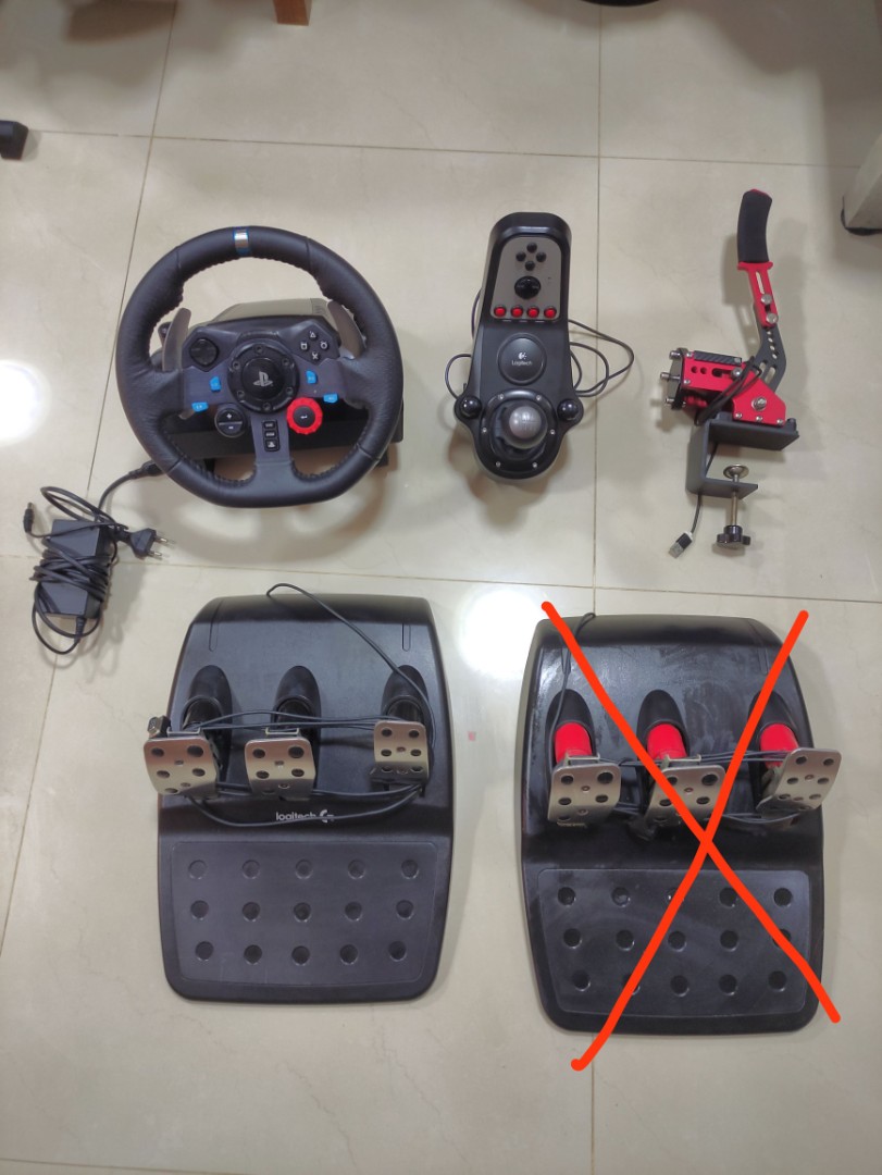 Logitech G29 Set + USB Handbrake, Video Gaming, Gaming Accessories, Controllers on Carousell