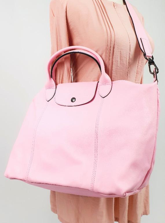 Longchamp pink leather bag store
