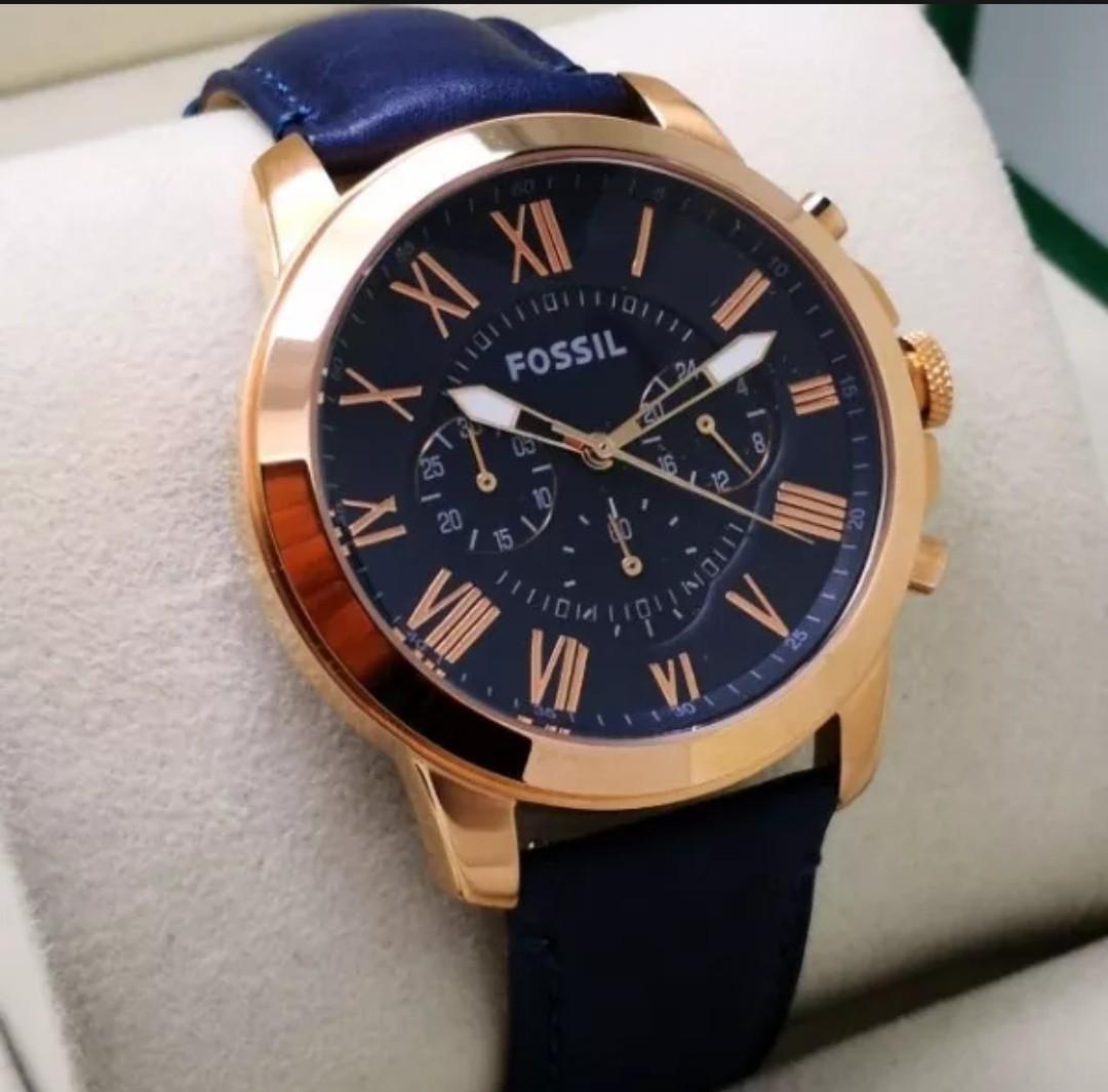 Lowest Price Fossil Chronograph Men s Leather Watch FS4812 FS4835