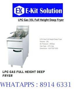 LPG Gas 35L Full Height Deep Fryer Commercial Use