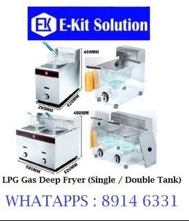 LPG Gas Deep Fryer Single 6L / Double 6L+6L Commercial Use