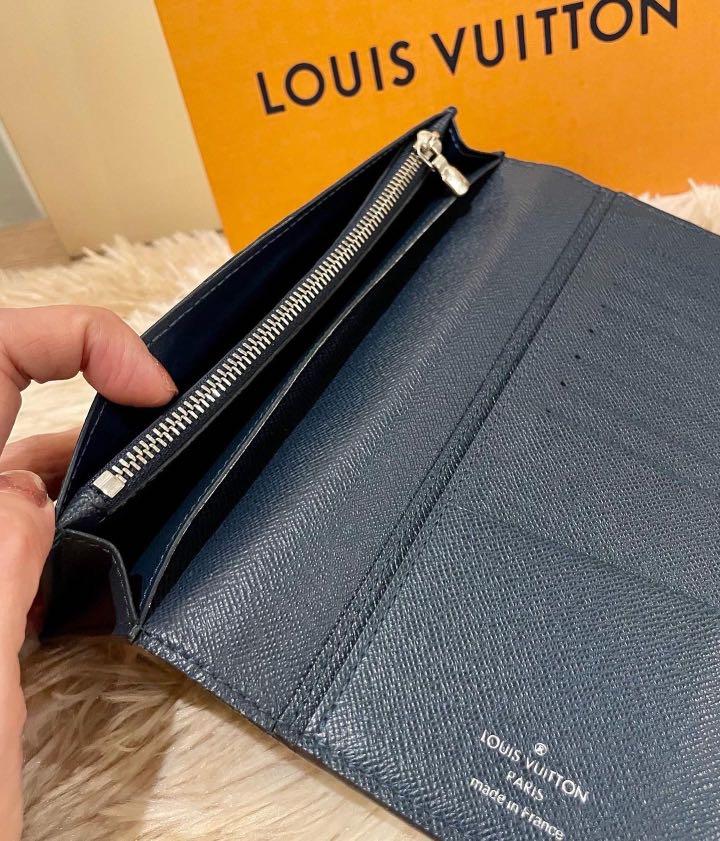 Louis Vuitton Blue/Red Taiga Leather Brazza Wallet Louis Vuitton