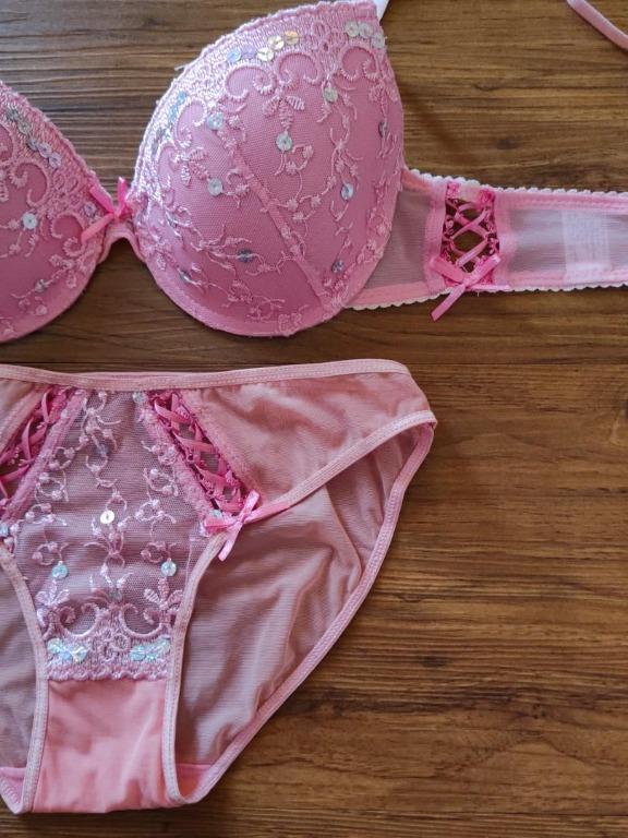 new NBB sexy turkish lingerie pink bra and panty underwear size INT 34 / FR  90/ TR 80 / EUR 75 cup B
