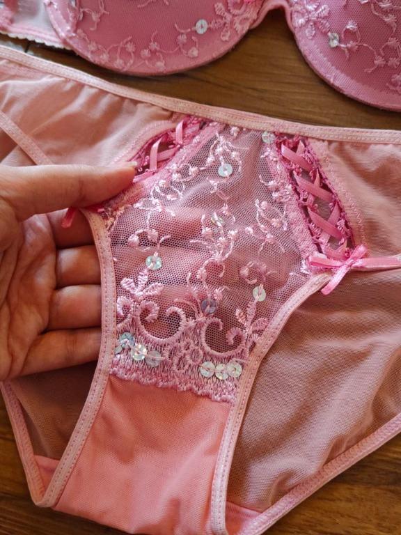 new NBB sexy turkish lingerie pink bra and panty underwear size INT 34 / FR  90/ TR 80 / EUR 75 cup B