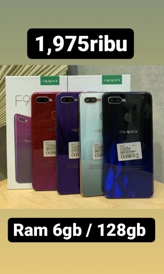 Oppo F9 RAM 6gb 128gb Telepon Seluler Tablet Ponsel Android