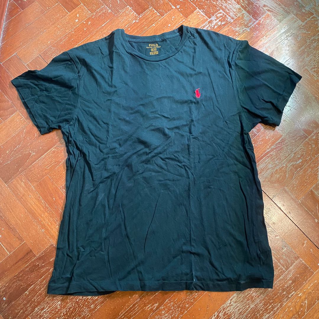 Polo Ralph Lauren black and red pony plain tee, Men's Fashion, Tops ...