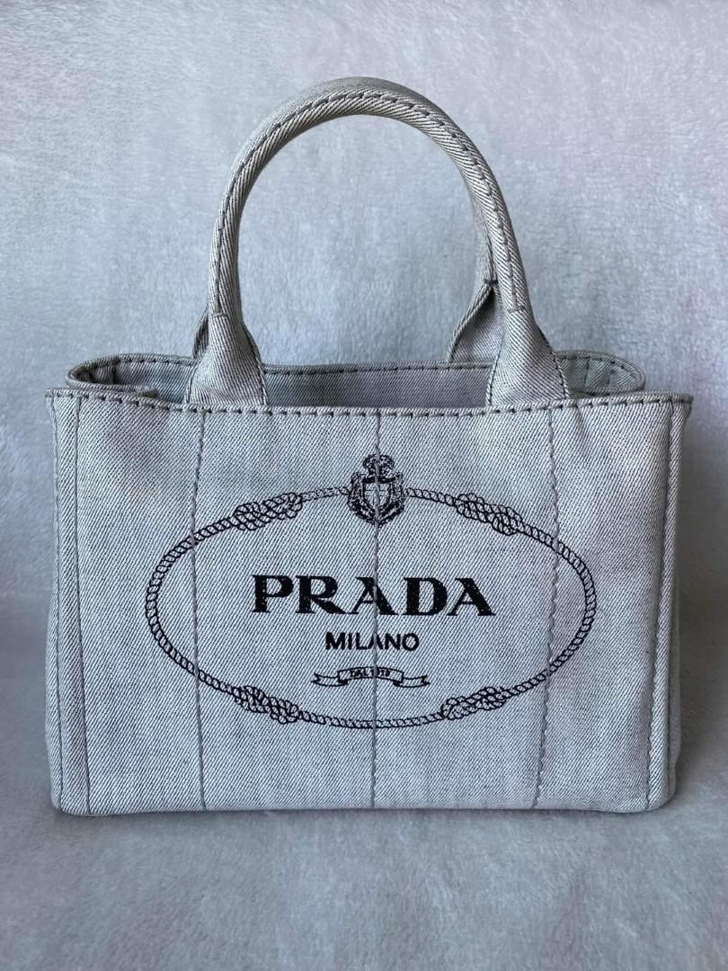 Prada 1BG439 Canapa Denim 2 way bag, Luxury, Bags & Wallets on Carousell