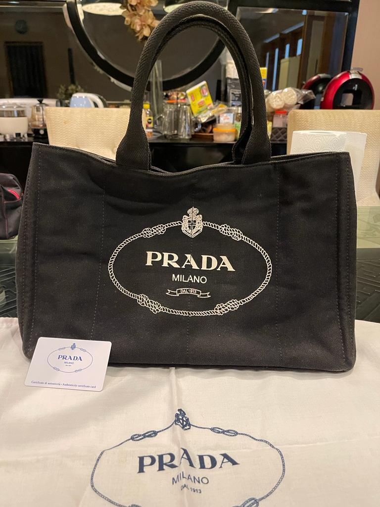Prada Canapa Canvas Tote, Barang Mewah 