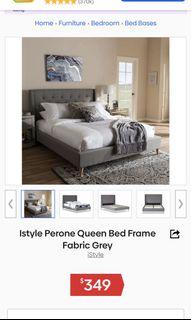Queen Bed Frame Grey Price negotiable