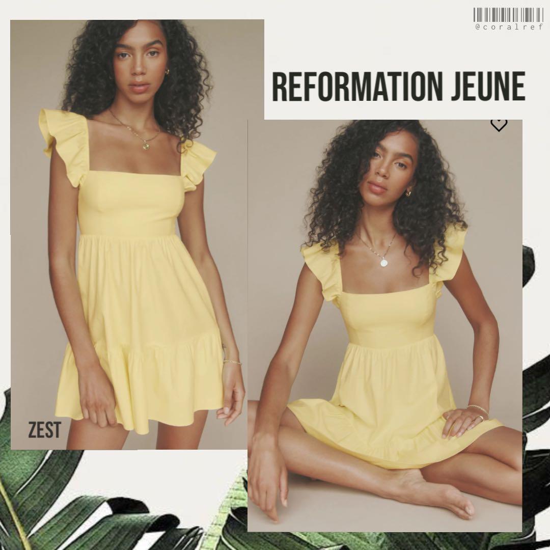 INSTOCK US2 Reformation Jeune Mini Dress in Zest Yellow