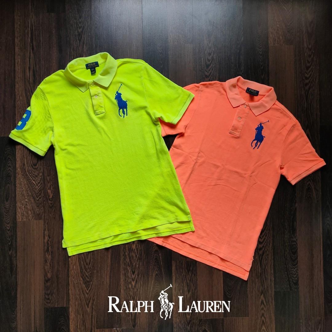 RL POLO RALPH LAUREN POLOSHIRT | Neon Green & Orange, Men's Fashion, Tops &  Sets, Tshirts & Polo Shirts on Carousell
