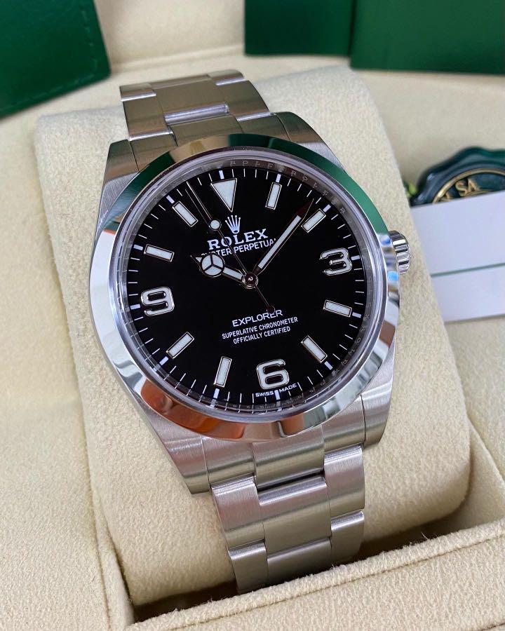 Rolex Explorer 1 214270 full set 2016, Luxury, Watches on Carousell