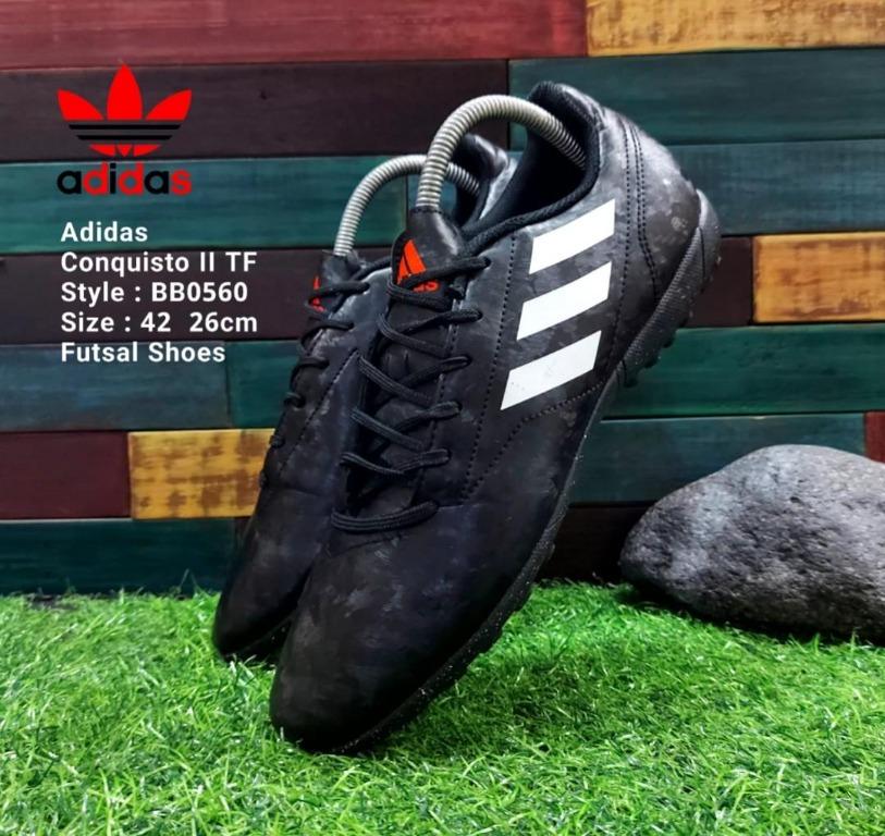 Sepatu Futsal Adidas BB0560 Conquisto ll black uk. 42