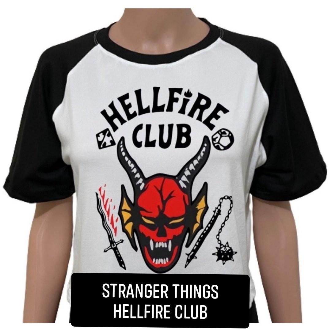 Stranger Things Hellfire Club Oversized Croptop Shirt, Women's Fashion ...
