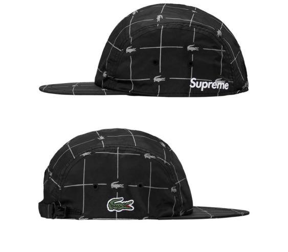 Supreme lacoste reflective grid nylon camp deals cap black