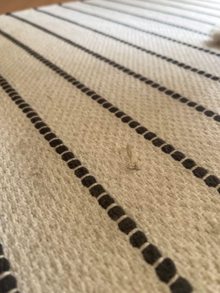 Torslev IKEA Black and White Stripes Rug (80*150cm), Furniture & Home