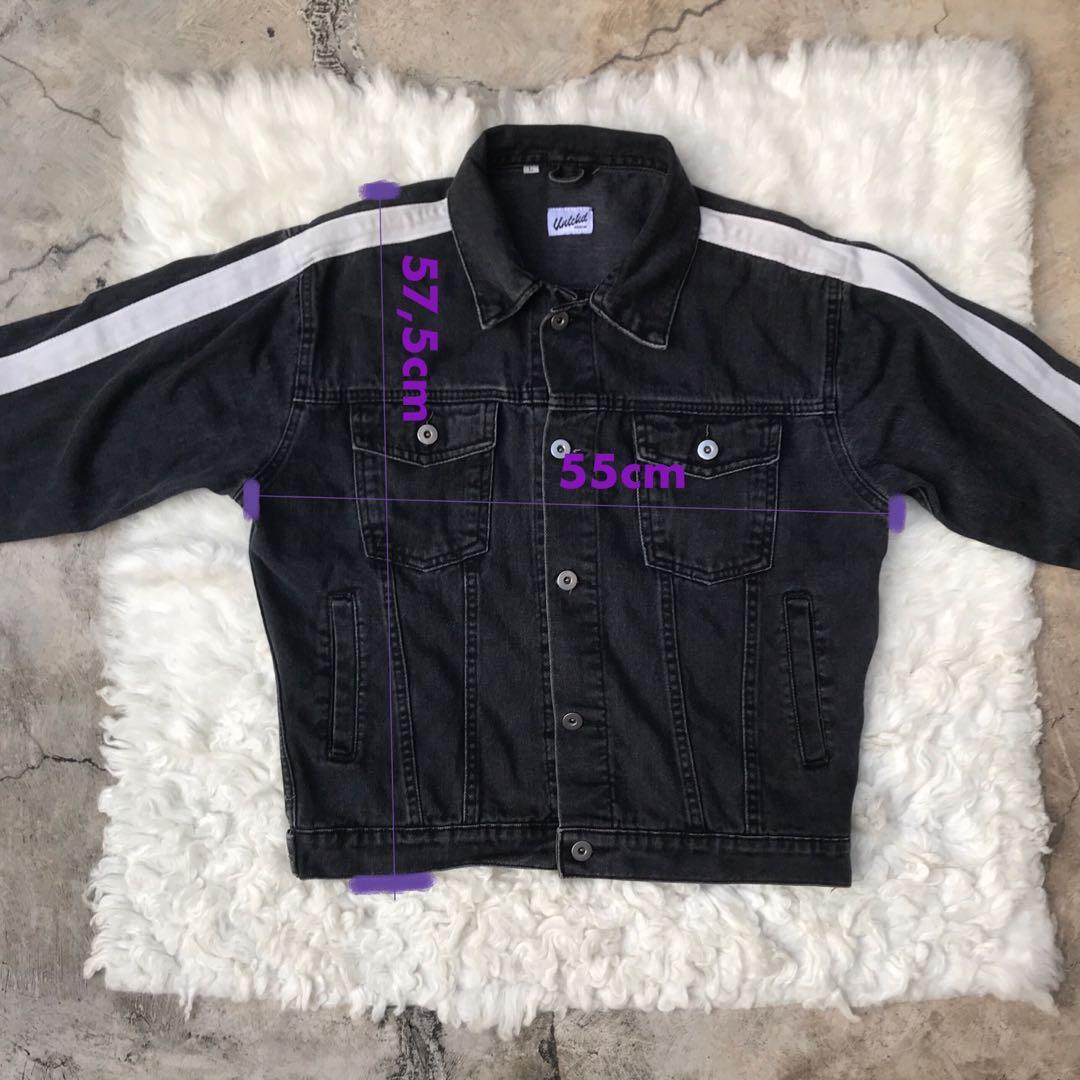 Untckd Stripe Trucker Jacket in Black 