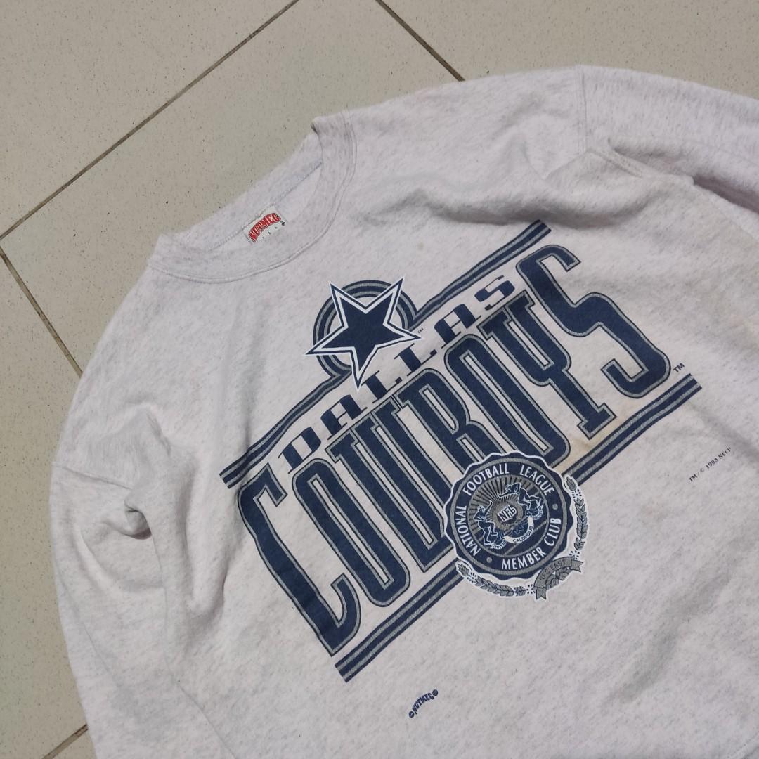 Men's Vintage Nutmeg Mills 1993 Dallas Cowboys NFL Crewneck Sweatshirt  Youth Lrg