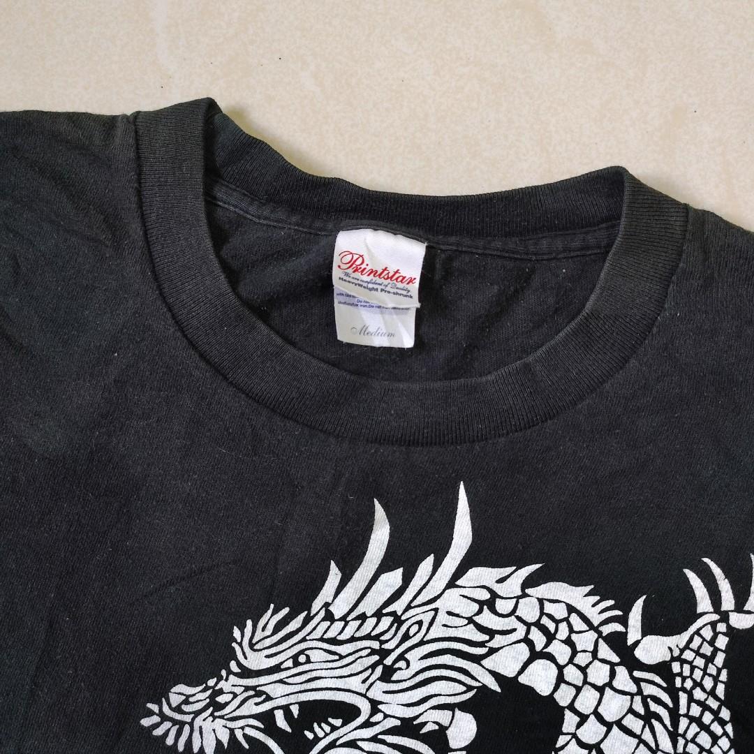 Vintage Japanese Dragon Silhouette Tee Shirt, Men's Fashion, Tops ...