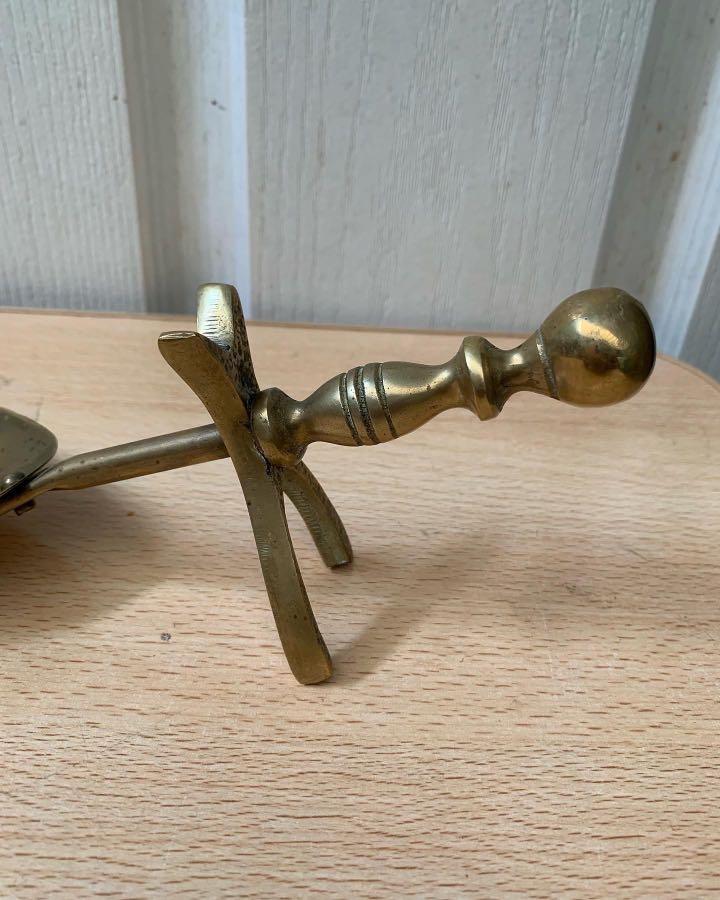 Vintage Solid Brass Dust Pan Fireplace Hearth Shovel Butler Crumb