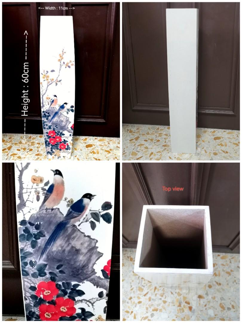 Vintage Chinese Wooden Vase, Hobbies & Toys, Memorabilia & Collectibles