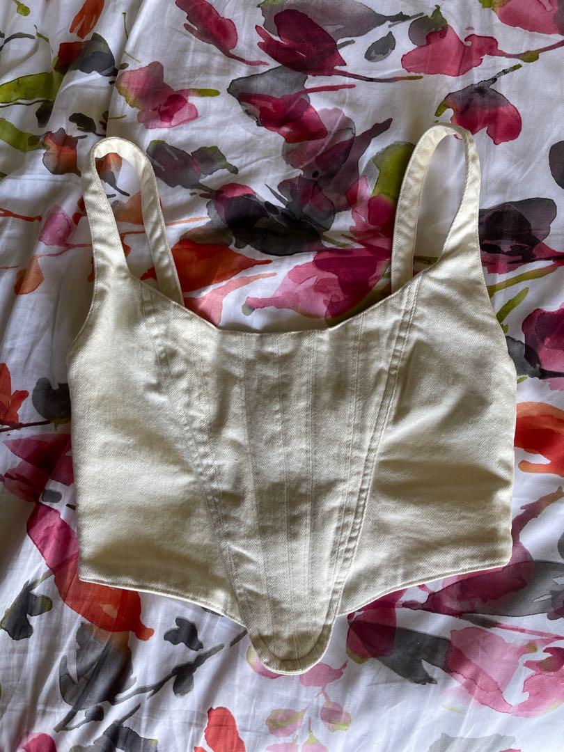 Zara White Corset Top, Womens Fashion