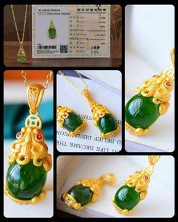 14k Piyao Amulet Jade Necklace