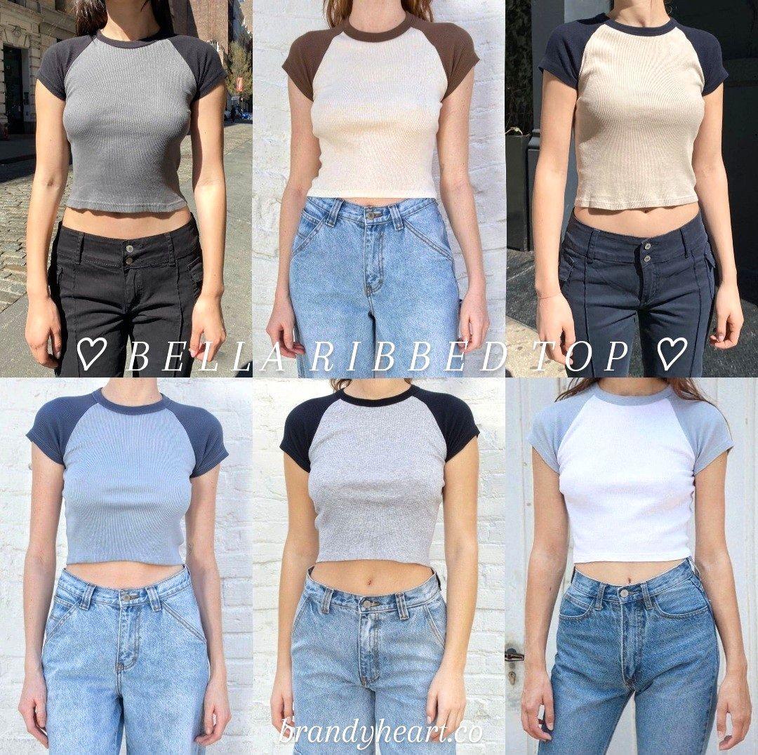 Bella Ribbed Top  Tops, Brandy melville outfits, Brandy melville crop tops