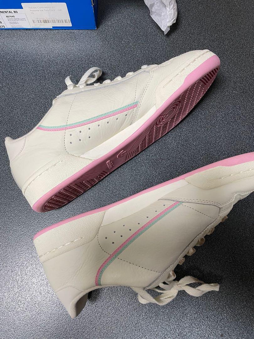 Adidas continental 80 online ecru tint true pink