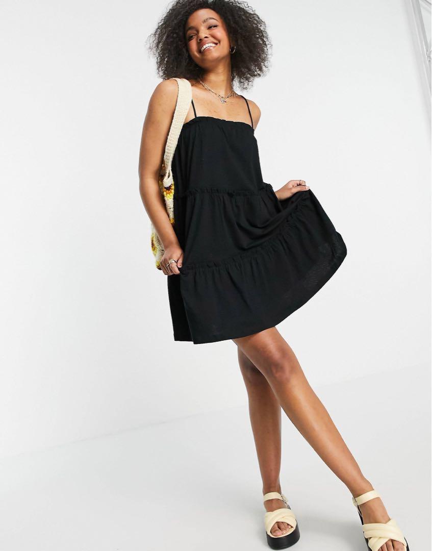 ASOS Black Strappy Sundress Dress Women s Fashion Dresses Sets