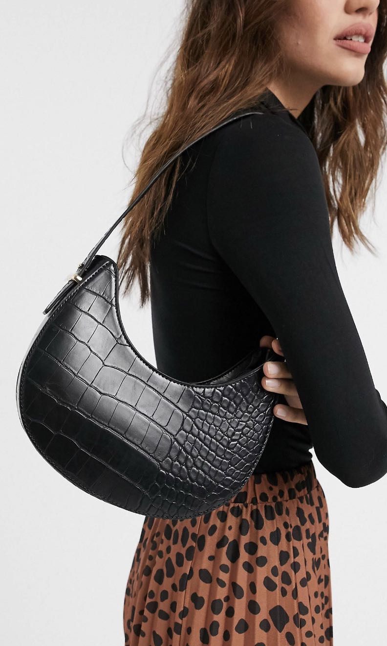 Asos design croc online bonded shopper bag