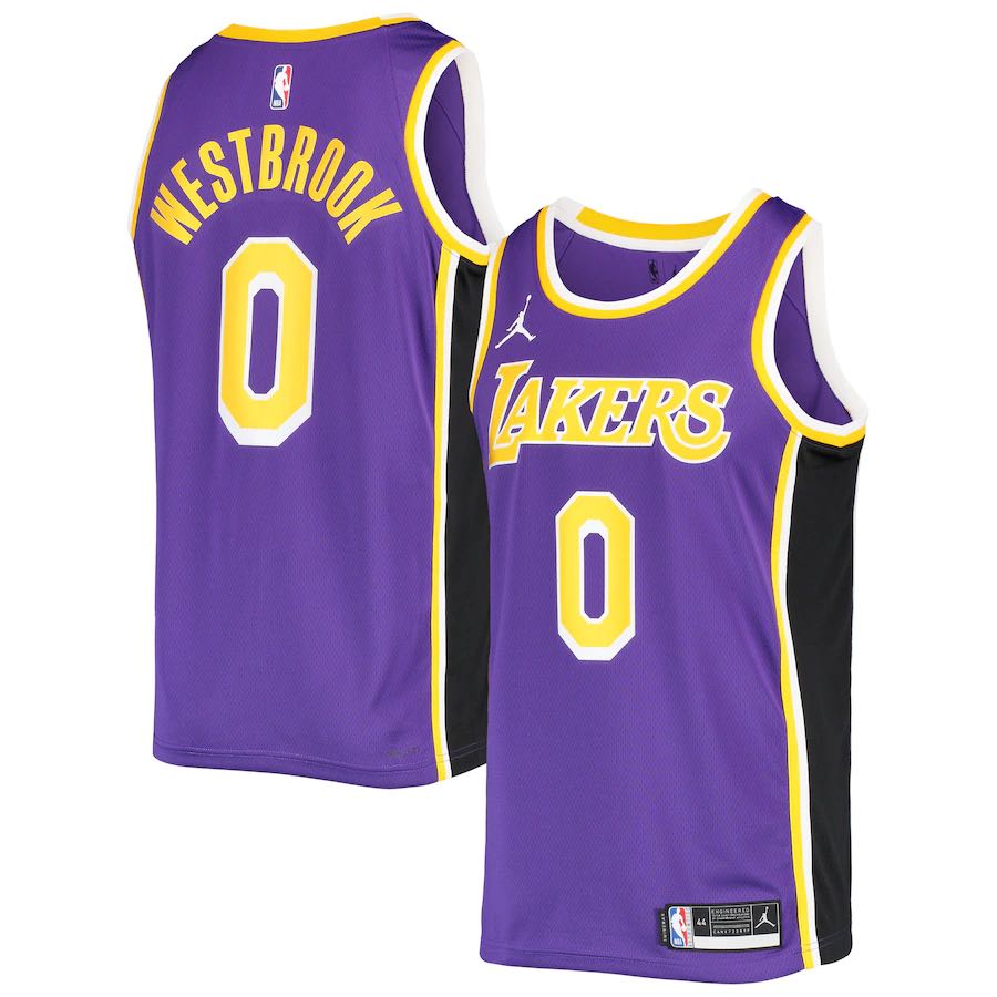Authentic Russell Westbrook Los Angeles Lakers NBA Nike Statement ...