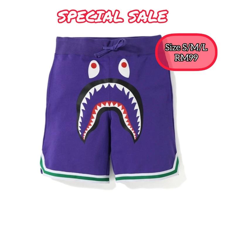 Bape Shark Basketball Sweat Shorts Purple Men s Fashion Bottoms