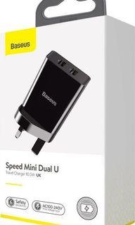 Baseus Speed Mini Dual U Charger 10.5W（UK) Black CCFS-S01