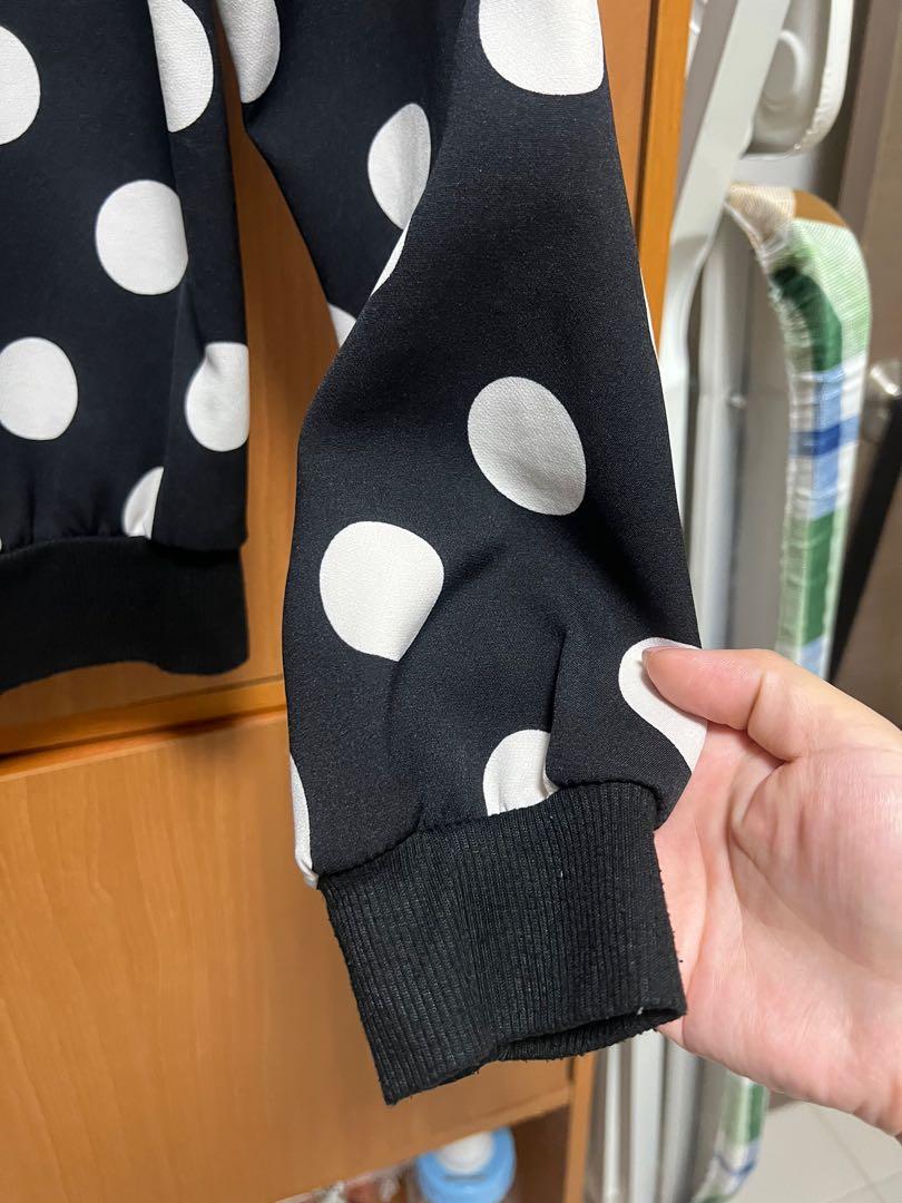 Black and white polka dot cardigan
