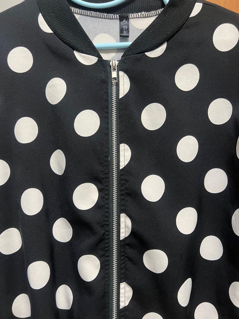 Black and white polka dot cardigan