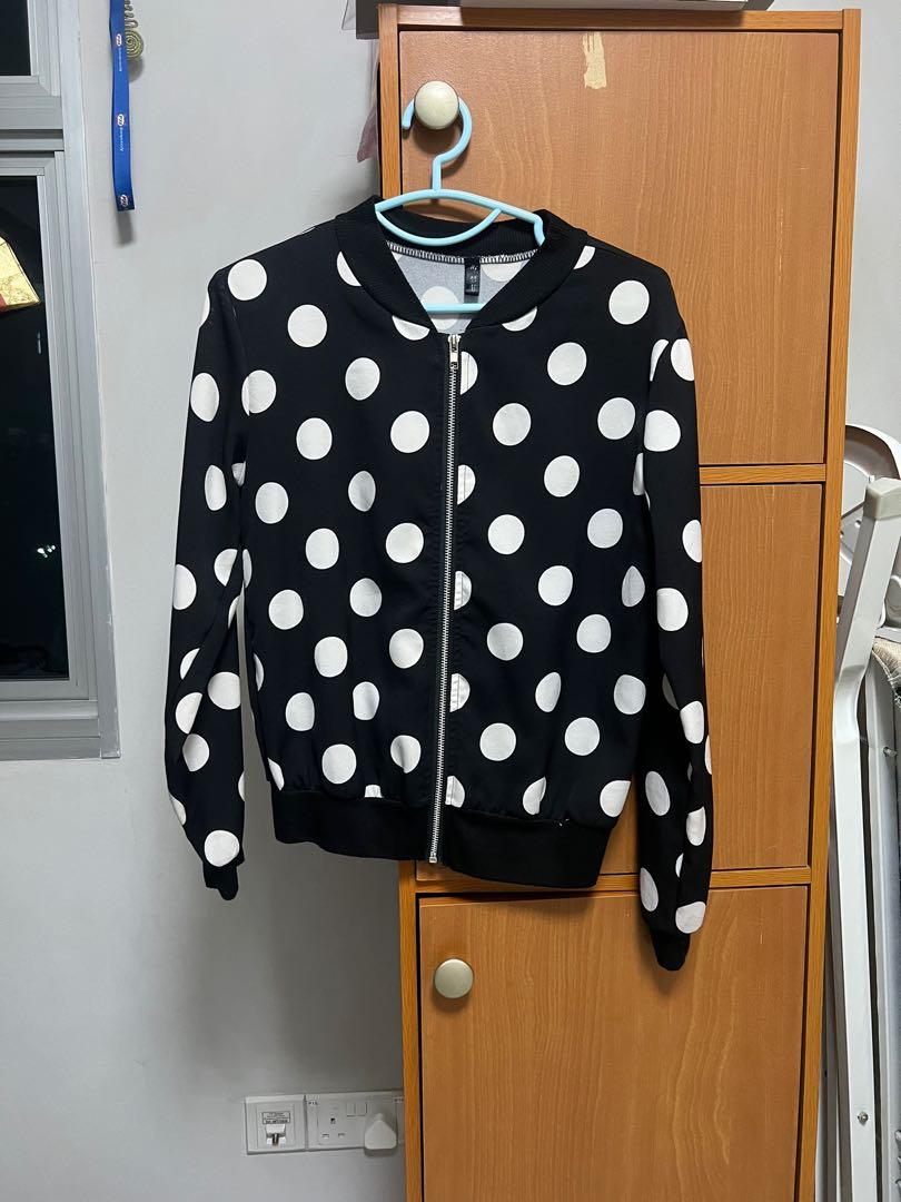 White polka deals dot cardigan