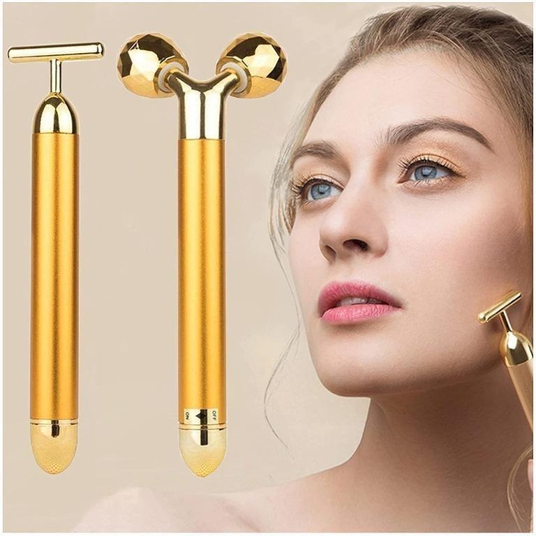 C6807] 2 IN 1 Face Massager Roller Gold Facial Massager, Electric 3D Face  Roller and T Shape Arm Eye Nose Head Massager Instant Face Lift Anti  Wrinkles, Beauty & Personal Care, Face