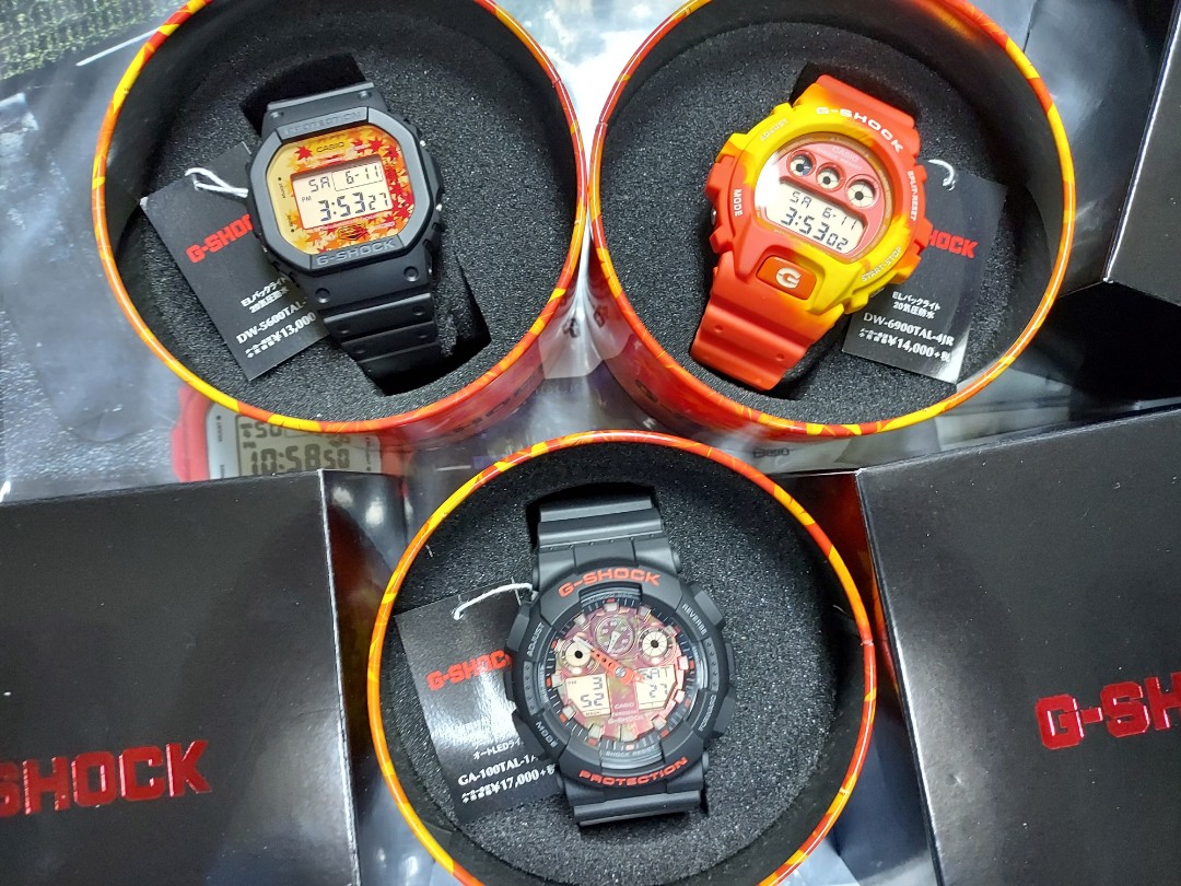 快閃優惠)Casio G-Shock GA-100TAL, DW-5600TAL, DW-6900TAL 紅葉系列