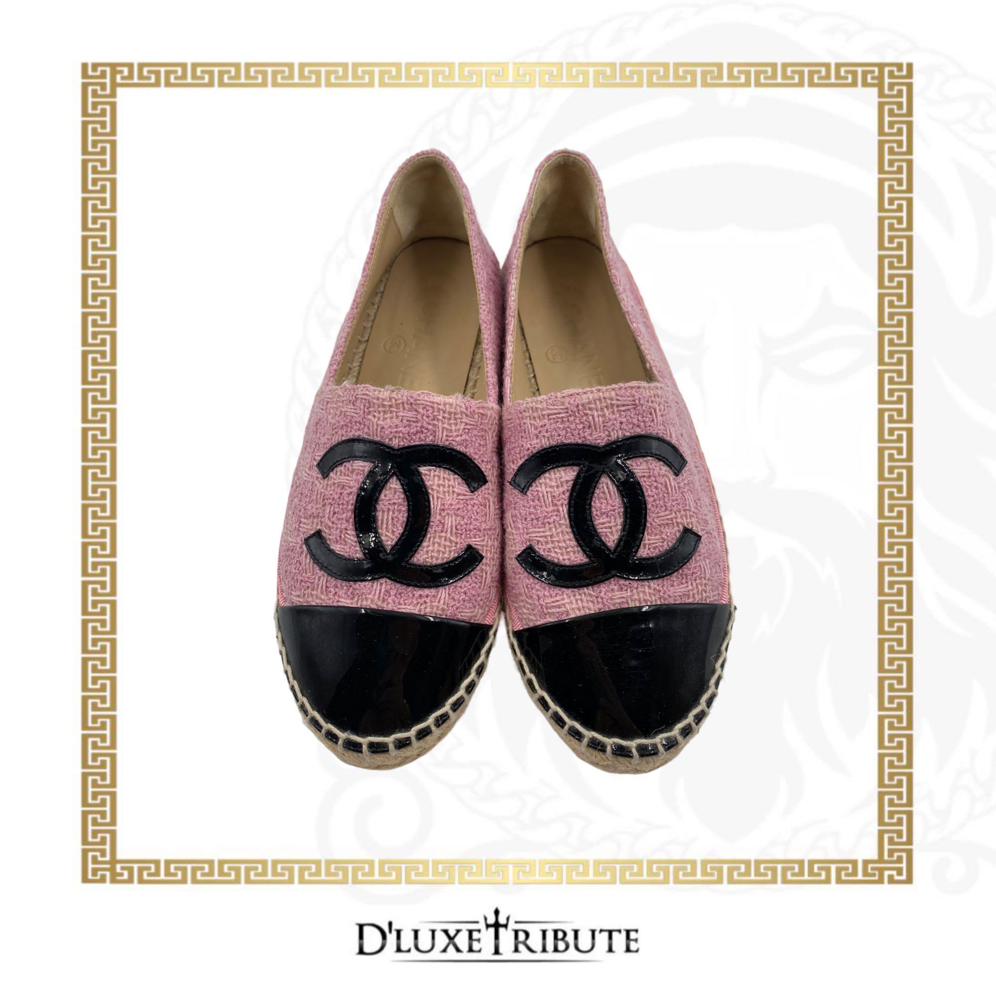 Chanel Canvas Cap Toe CC Espadrille Flats | DBLTKE Luxury Consignment Boutique