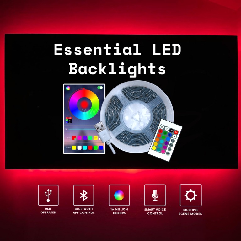 LE Alexa LED Lights for TV - 6.56FT Smart TV Backlights Work with Alexa and  Google Assistant, 16 Million RGB DIY Color, App and Voice Control Strip