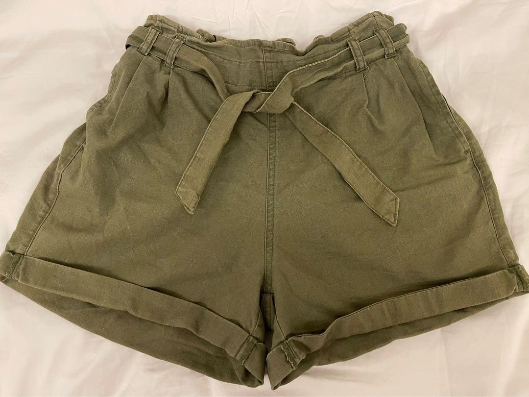 Cotton On linen cotton paperbag shorts size AUS 6 Women s Fashion Bottoms Shorts on Carousell
