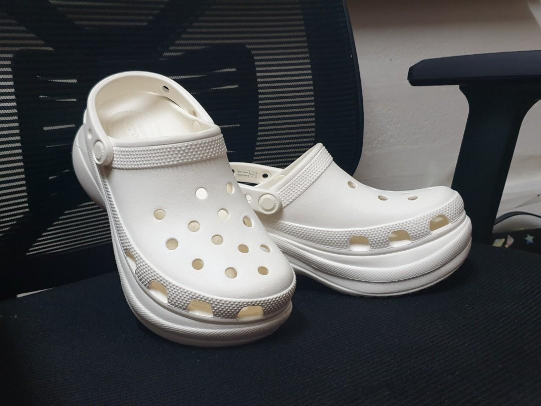 Crocs Classic Bae Clogs White Platform Shoe